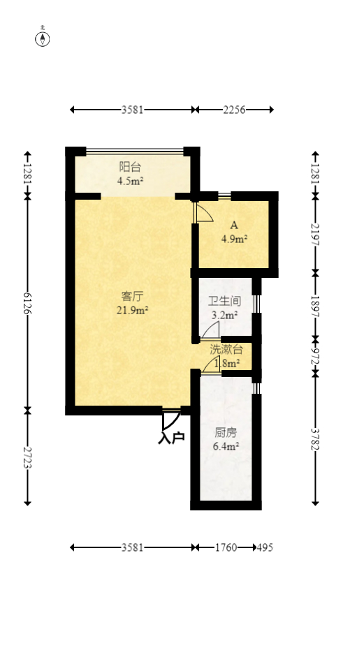 气象佳园  1室1厅1卫   22.80万室内图1