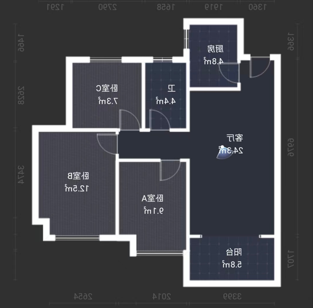 时代新城(翰林府) 3室2厅2卫 39.8万 时代新城(翰林府) 3室2厅2卫 39.8万室内图