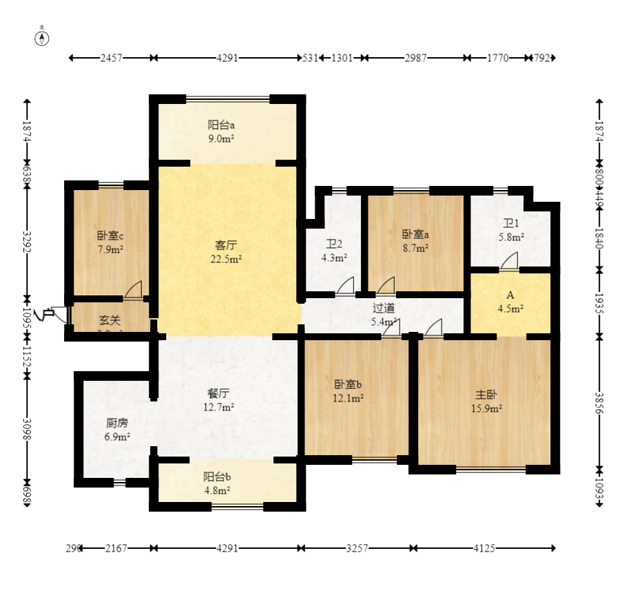 时代年华  4室2厅2卫   135.00万室内图1