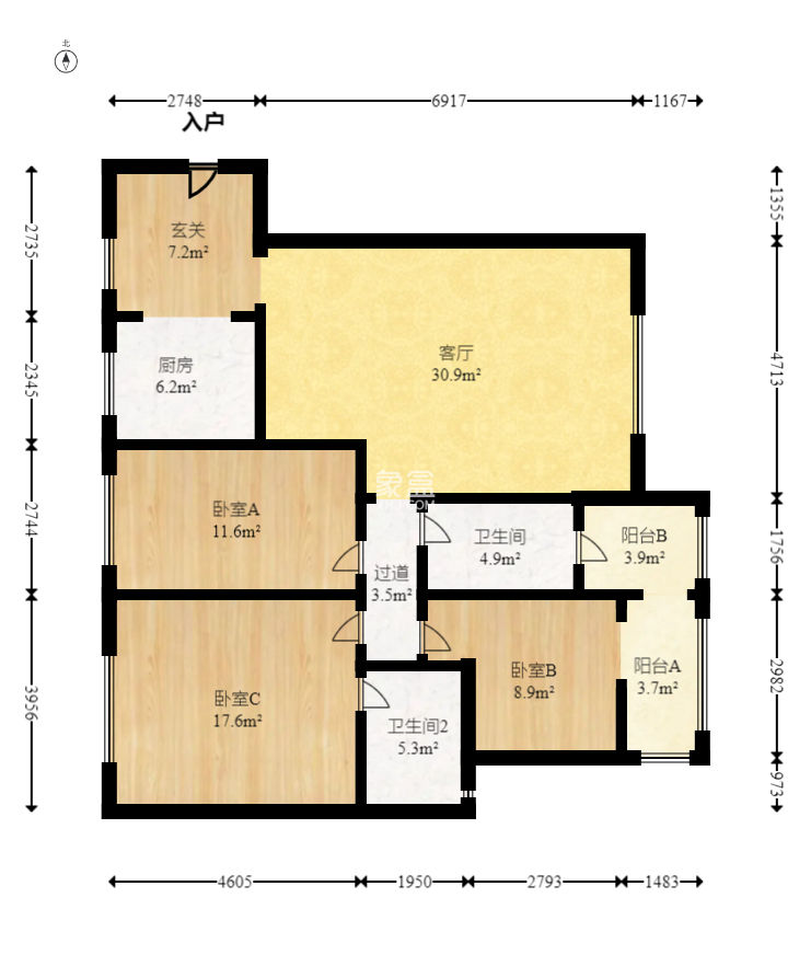 三重星都心  3室2厅1卫   120.00万