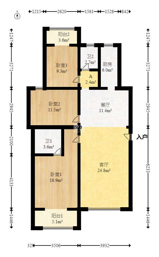 德馨園 3室2廳2衛 66.80萬