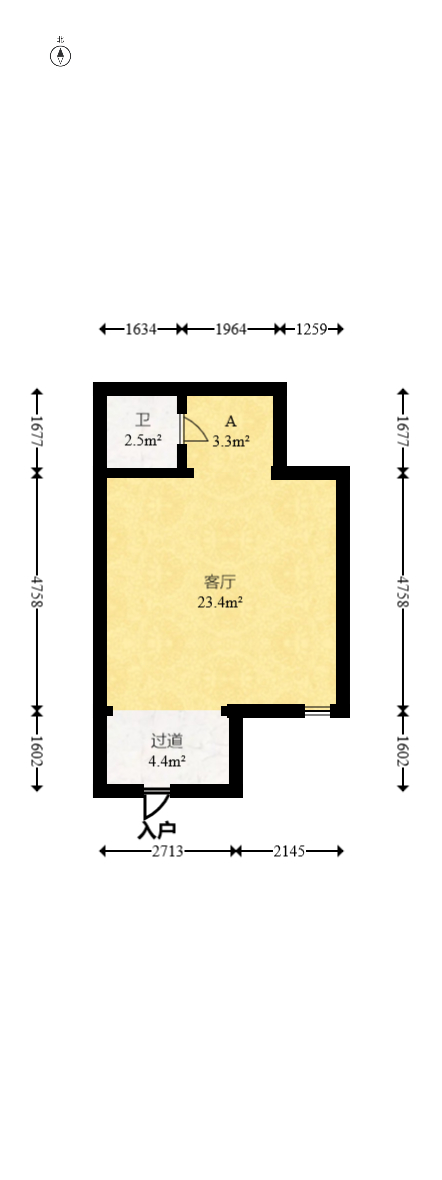 五矿紫湖香醍  1室1厅1卫   70.00万室内图1