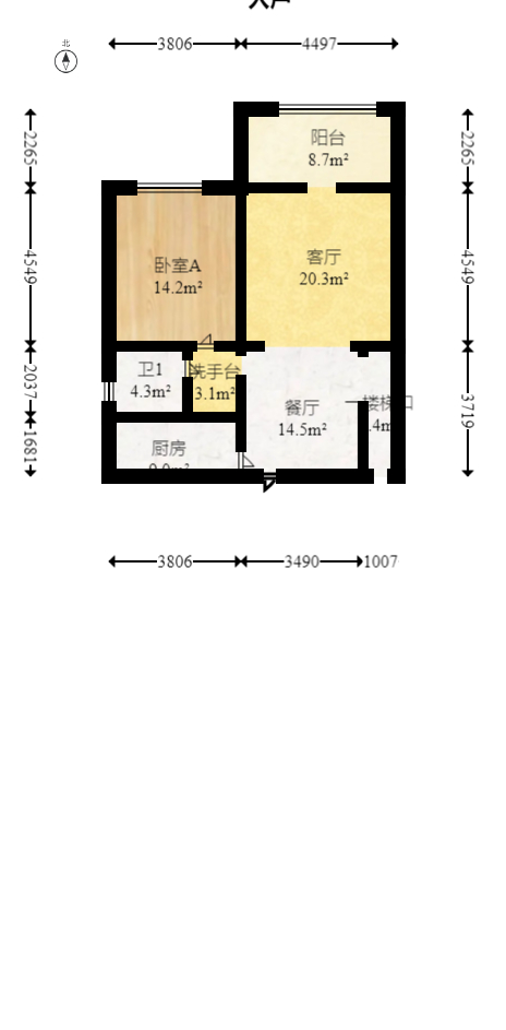 邦盛水岸御园  4室2厅2卫   75.00万室内图1