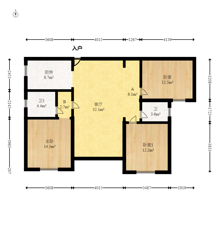 中安善化国际  3室2厅2卫    49.8万 中安善化国际  3室2厅2卫    49.8万户型图