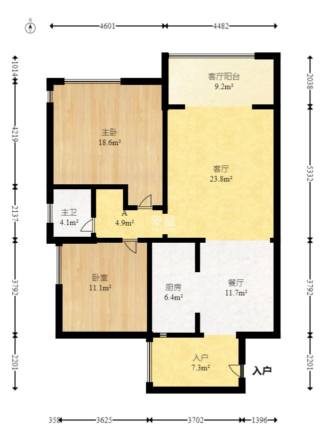 丰源国际 3室2厅1卫 68.5万 丰源国际 3室2厅1卫 68.5万户型图