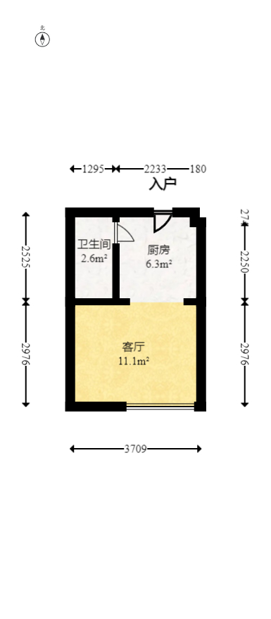 中建芙蓉嘉苑  1室1厅1卫   17.00万室内图1