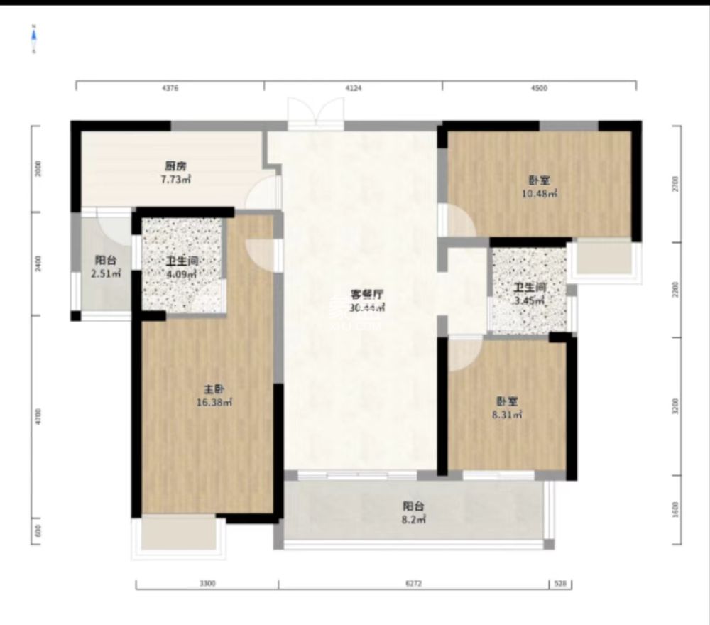 长房湘江府  3室2厅2卫   98.00万