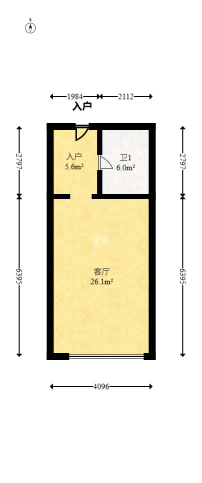 融科檀香山（融科紫檀、香山国际）  1室1厅1卫   42.00万