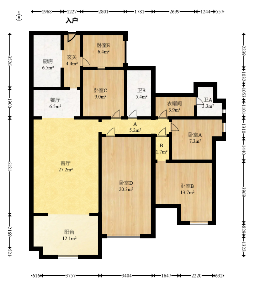 维一星城原山苑 4室2厅2卫 115.0万 维一星城原山苑 4室2厅2卫 115.0万户型图