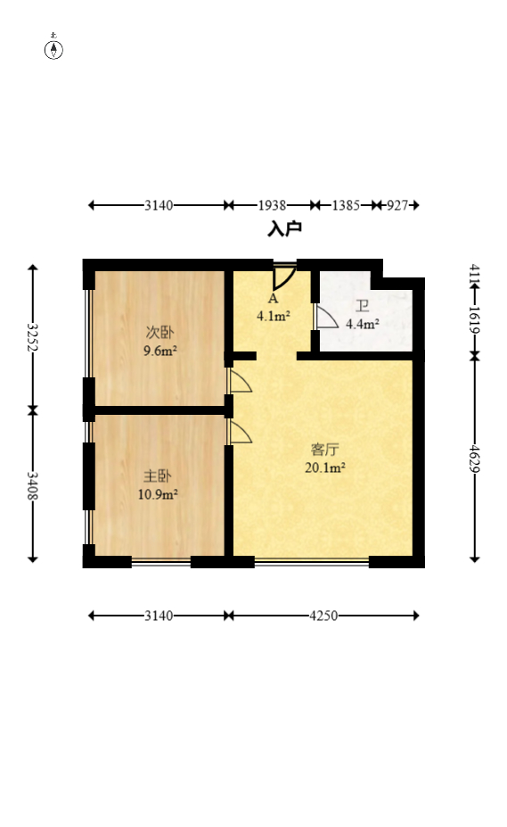 中建悦和城  2室1厅1卫   48.80万室内图1
