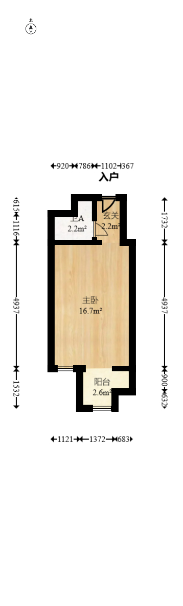 蓝光雍锦阁  1室1厅1卫   38.50万室内图1