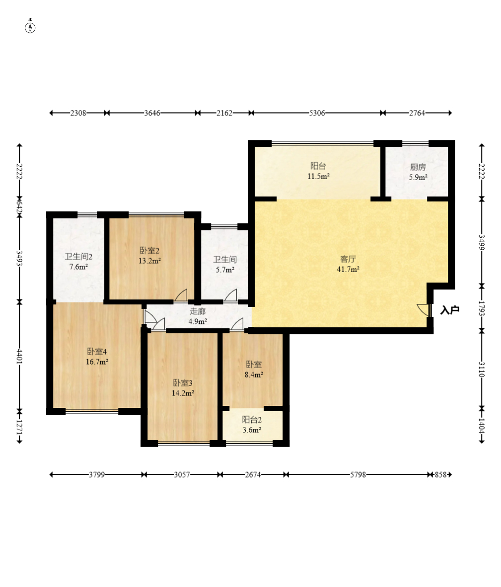 领东汇 4室2厅2卫 88.5万 领东汇 4室2厅2卫 88.5万户型图