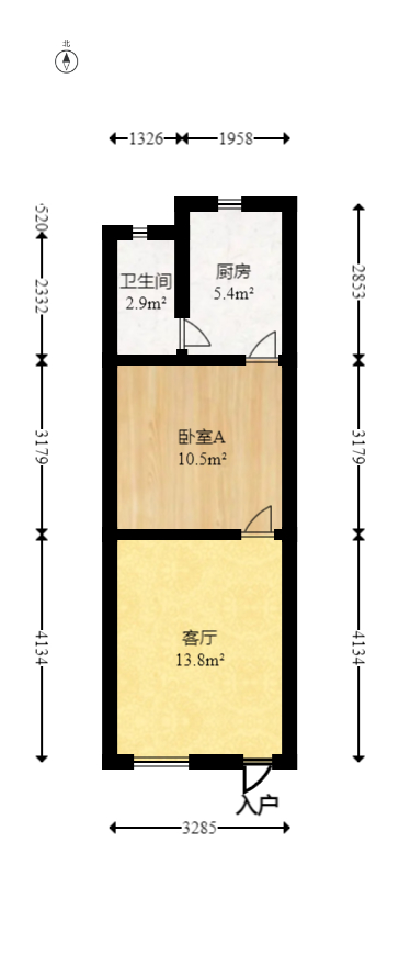 红龙庙小区  2室1厅1卫   37.80万室内图1