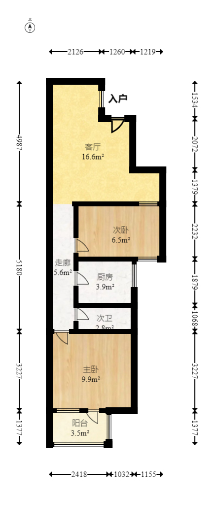 金融花园  1室0厅1卫   95.00万室内图1