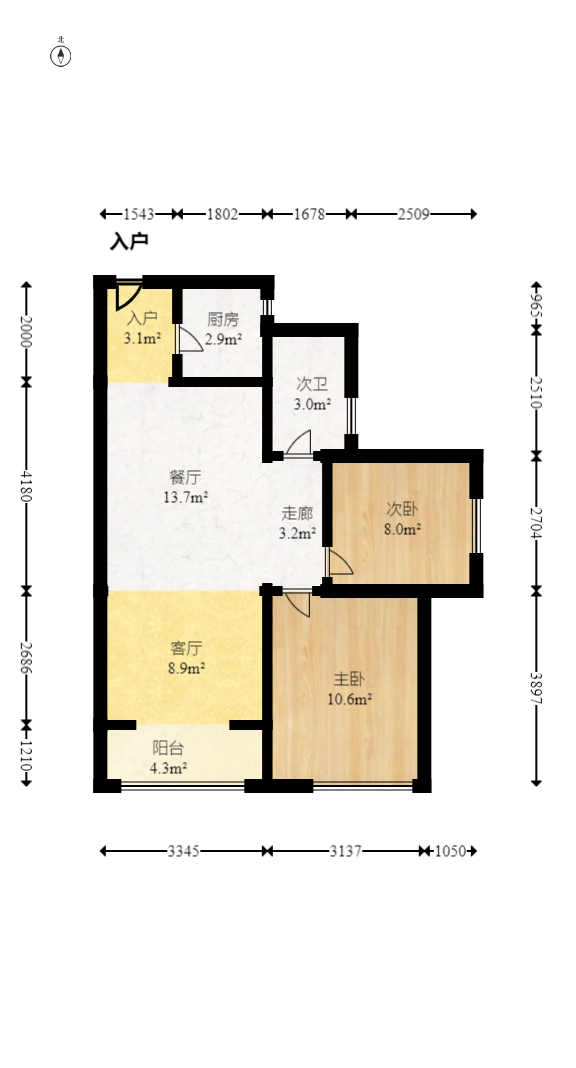 富骅大厦  2室1厅1卫   79.80万室内图1