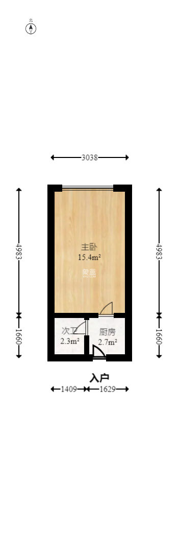 鸿华大厦  1室1厅1卫   37.00万