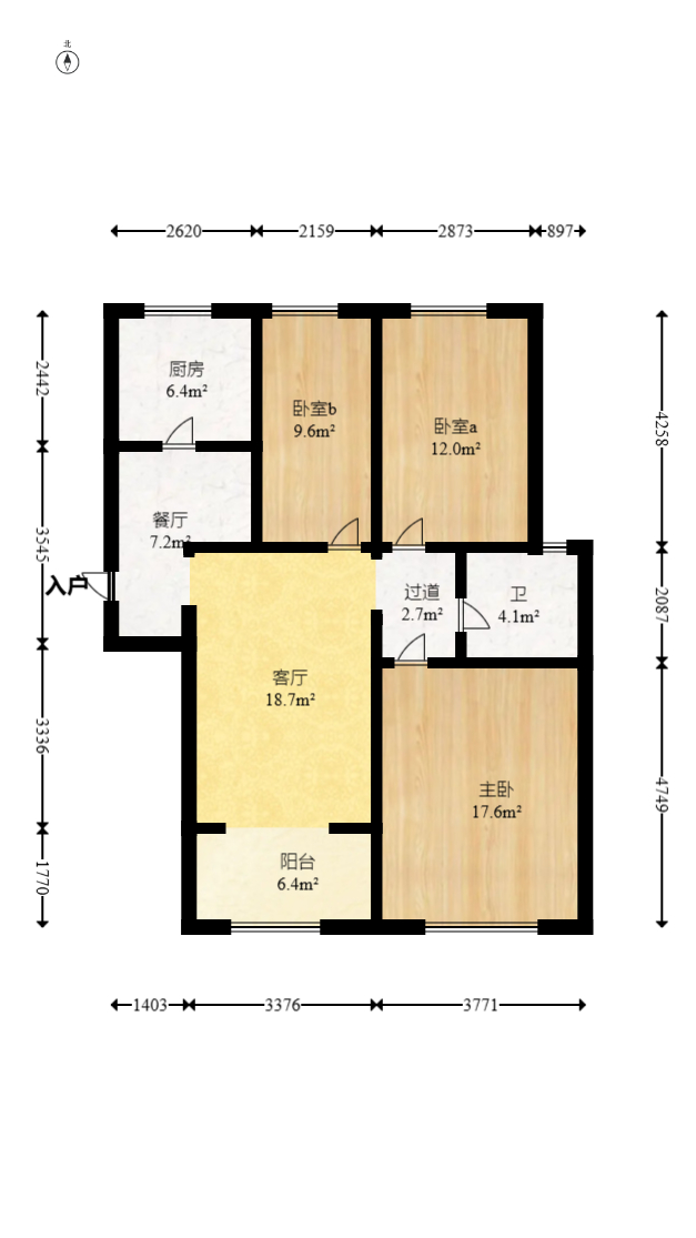 新城国际花都 3室2厅1卫 56.0万 新城国际花都 3室2厅1卫 56.0万户型图