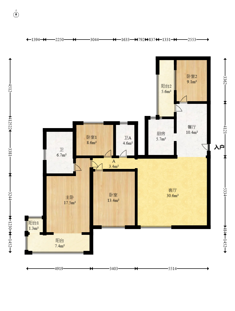 省建苑小区  4室2厅2卫   145.00万室内图1