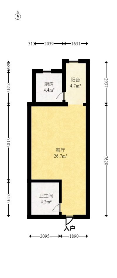 光明城市(星辰青年城)  1室1厅1卫    20.0万 光明城市(星辰青年城)  1室1厅1卫    20.0万户型图