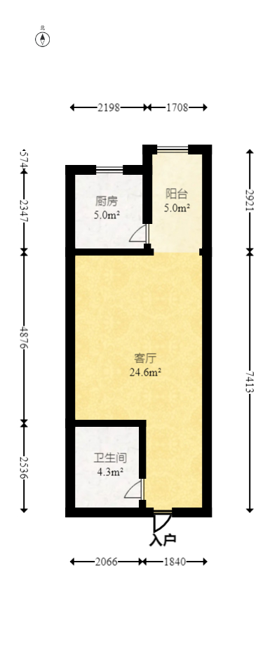 光明城市（星辰青年城）  1室1厅1卫   19.80万室内图1