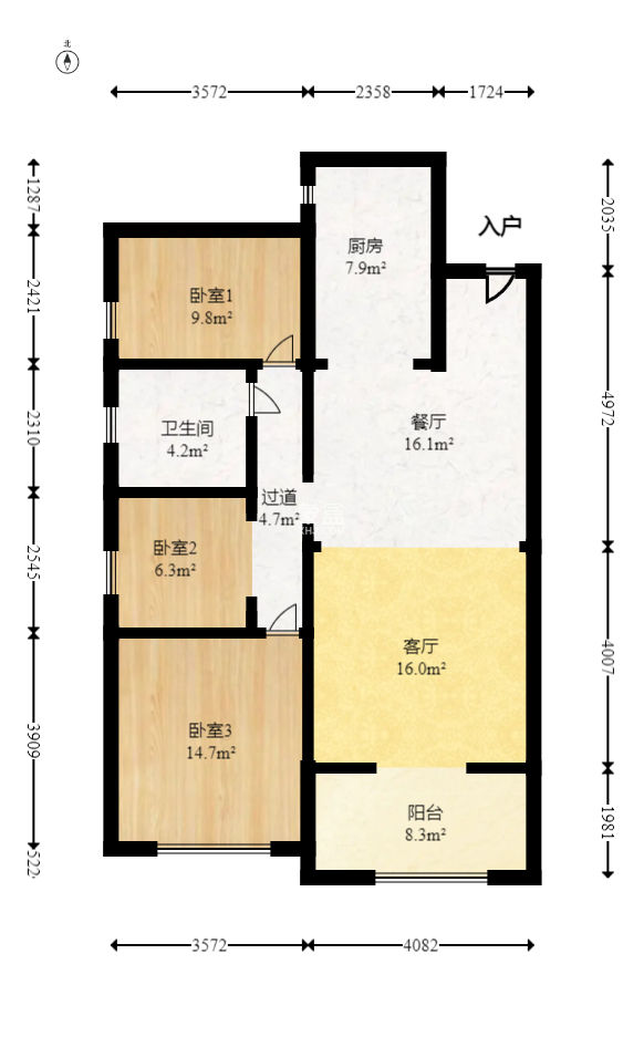 名家翡翠花园  3室2厅1卫   79.00万
