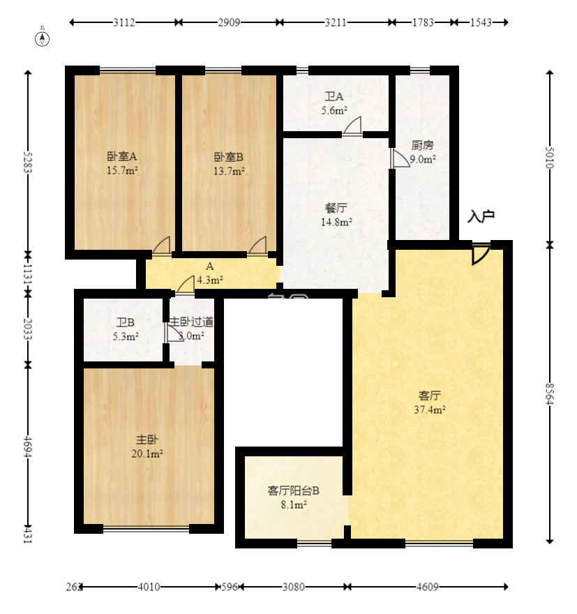 西湖公寓  4室2厅2卫   124.00万