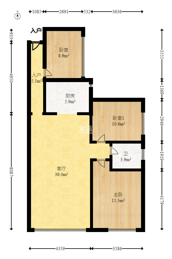 盛地尊域  3室2厅1卫    56.0万