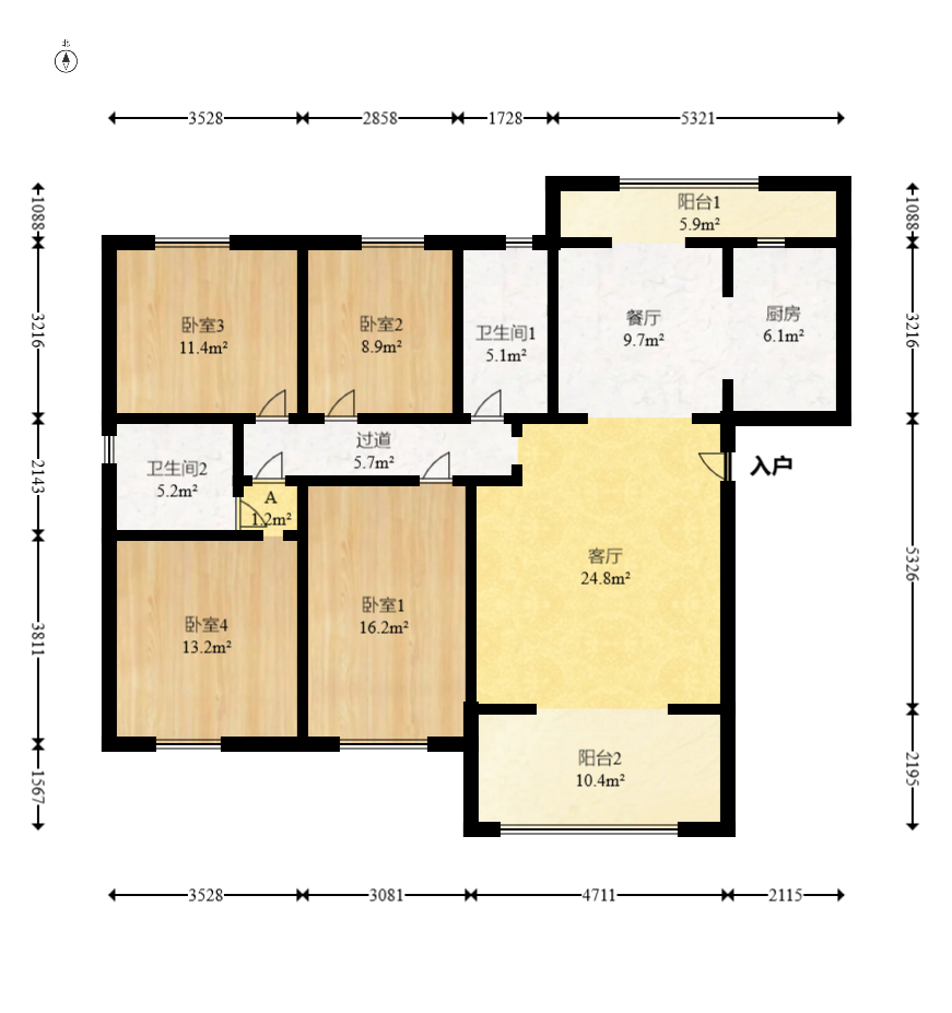 万润滨江天著  5室2厅2卫    169.0万 万润滨江天著  5室2厅2卫    169.0万户型图