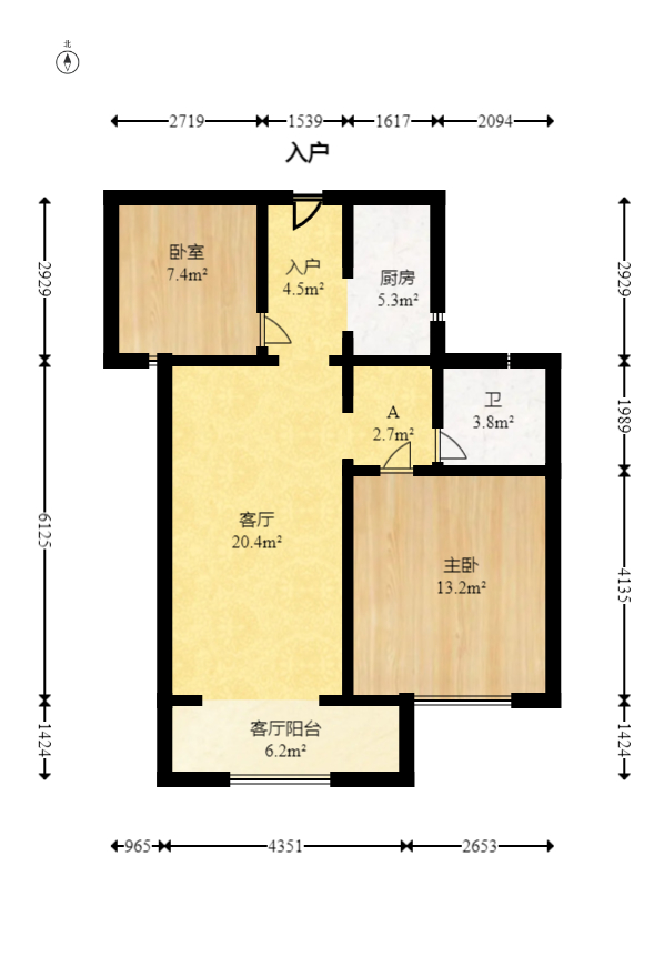 荣盛花语城  2室2厅1卫   59.20万室内图1