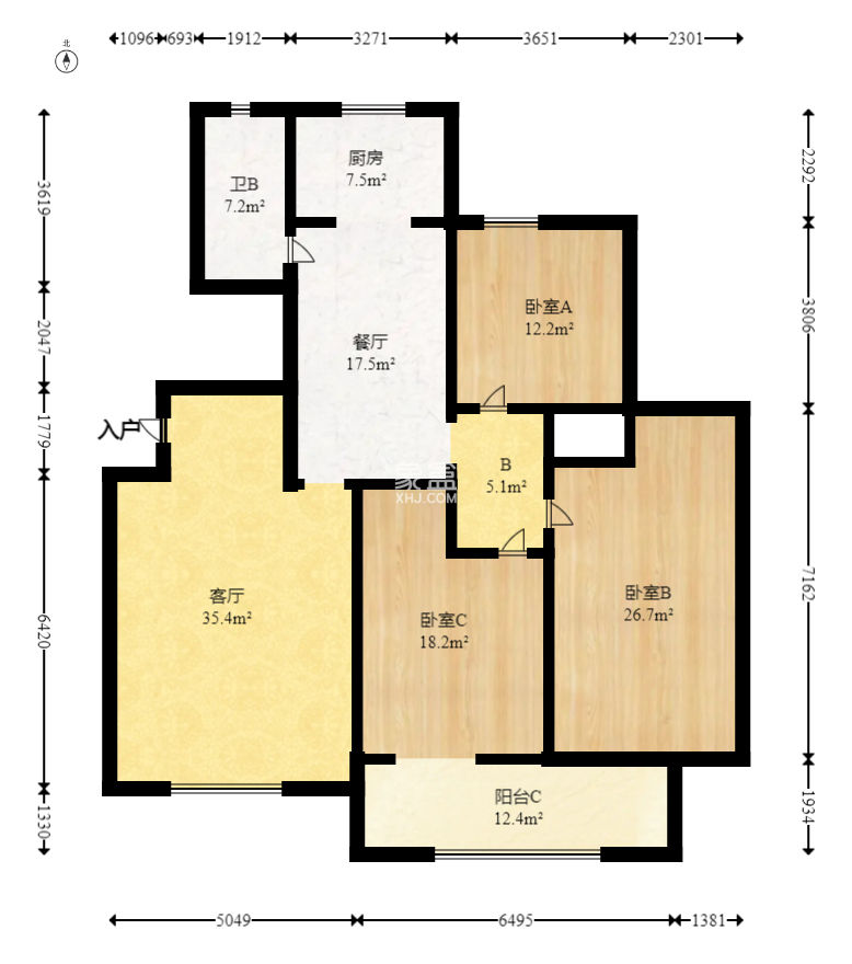 木蓮花苑  3室2廳1衛(wèi)   95.00萬