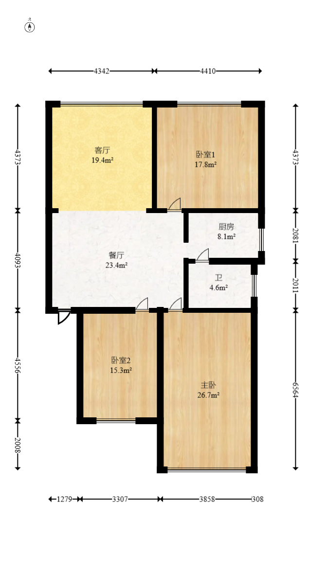 富绿新村  3室2厅1卫   70.00万室内图1