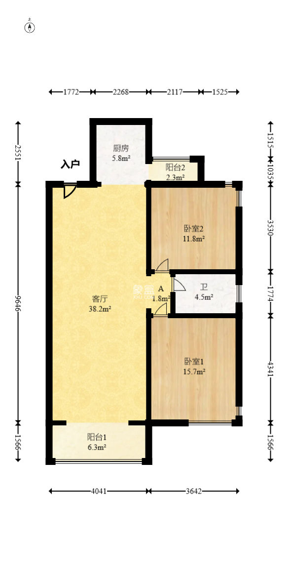 通泰梅岭苑  2室2厅1卫   120.00万