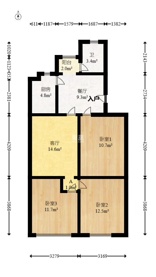 中建五局信和苑三区  3室2厅1卫   45.00万