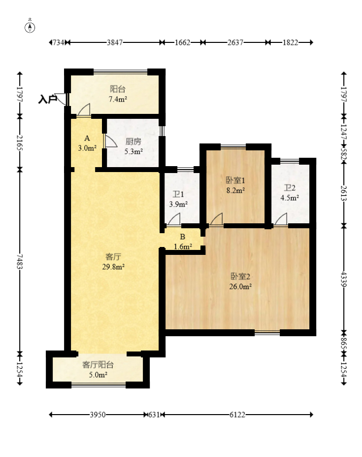 轻盐阳光CEO(轻盐雅苑)(轻奢时代)  3室2厅2卫    105.0万 轻盐阳光CEO(轻盐雅苑)(轻奢时代)  3室2厅2卫    105.0万户型图