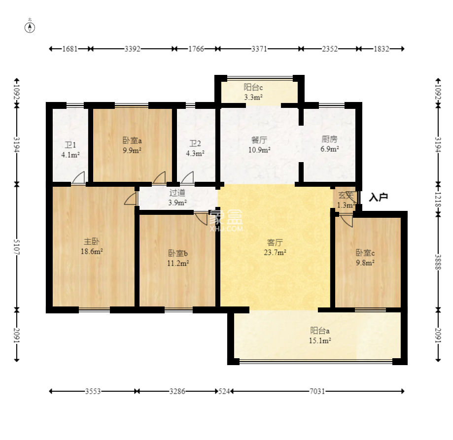 新华联梦想城  5室2厅2卫    128.0万