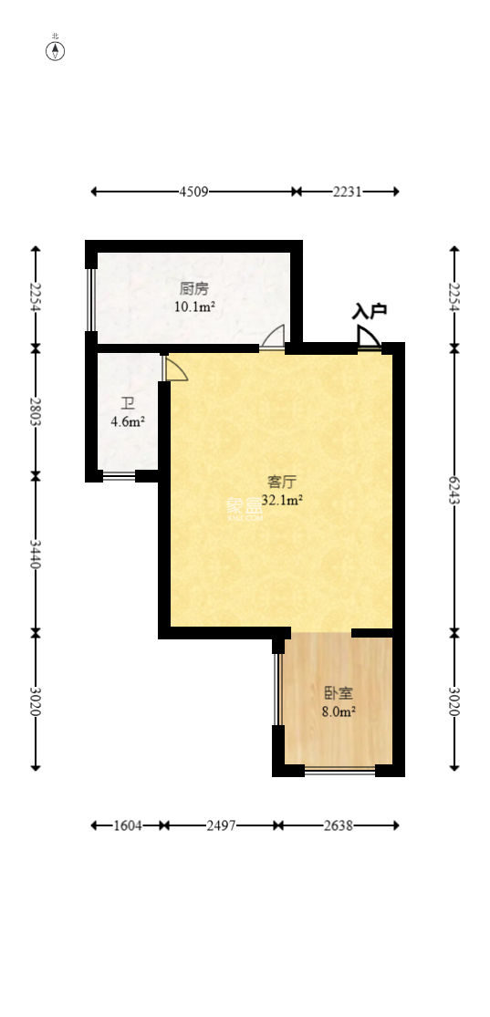 翡翠华庭  2室1厅1卫   52.00万