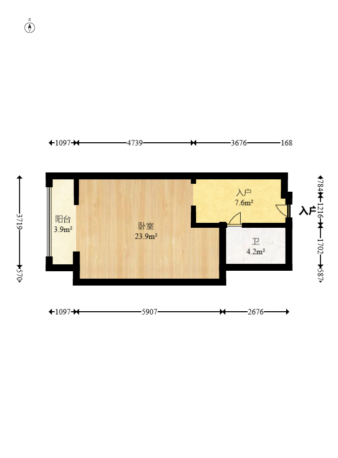 时代星城 1室1厅1卫 25.0万 时代星城 1室1厅1卫 25.0万户型图
