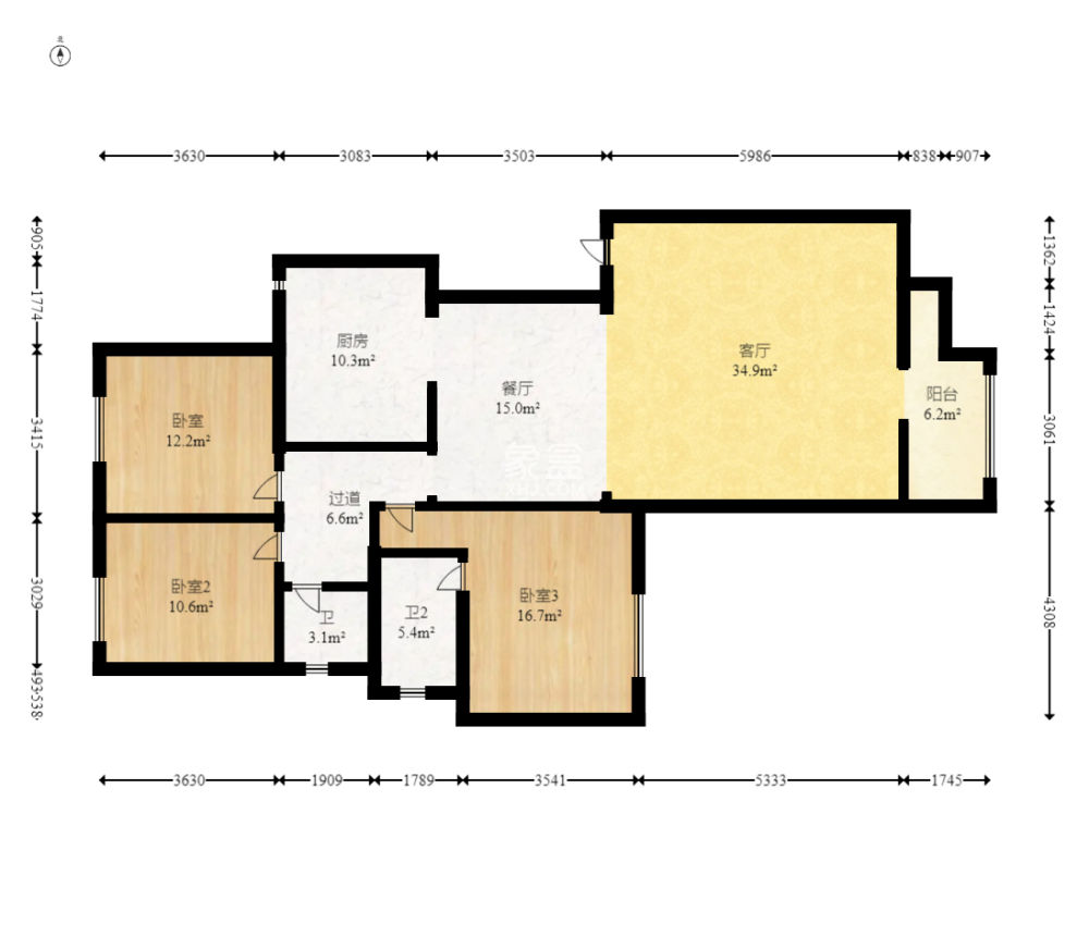 卓越蔚蓝海岸一期  3室2厅2卫    165.0万
