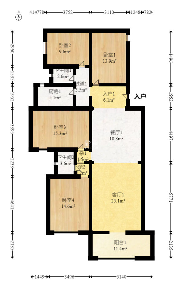 建工宿舍  4室2廳2衛(wèi)   90.00萬
