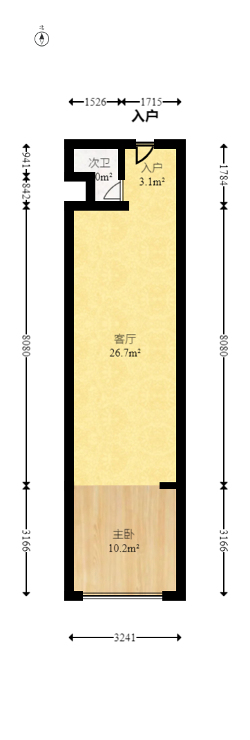 金都大厦(龙华路)  1室0厅1卫   36.00万室内图1