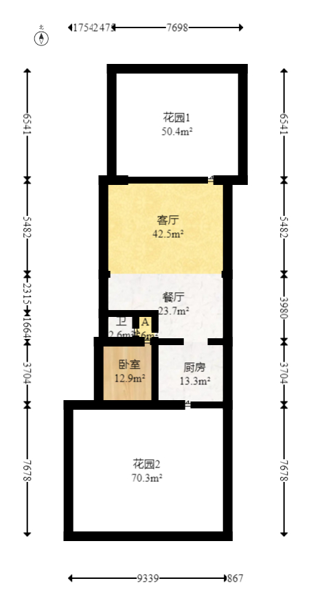 龙湖璟宸原著（龙湖紫宸）  6室2厅1卫   390.00万室内图1