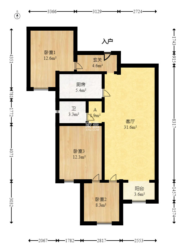 勤诚达境界城  3室2厅1卫   85.00万