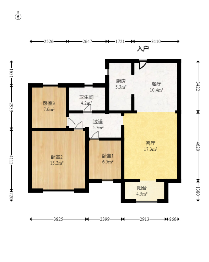 嘉宇银杉(嘉宇西苑) 3室2厅1卫 79.0万 嘉宇银杉(嘉宇西苑) 3室2厅1卫 79.0万户型图