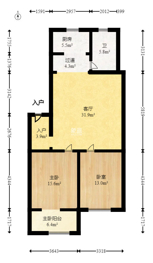 湘绣城  2室2厅1卫    42.8万