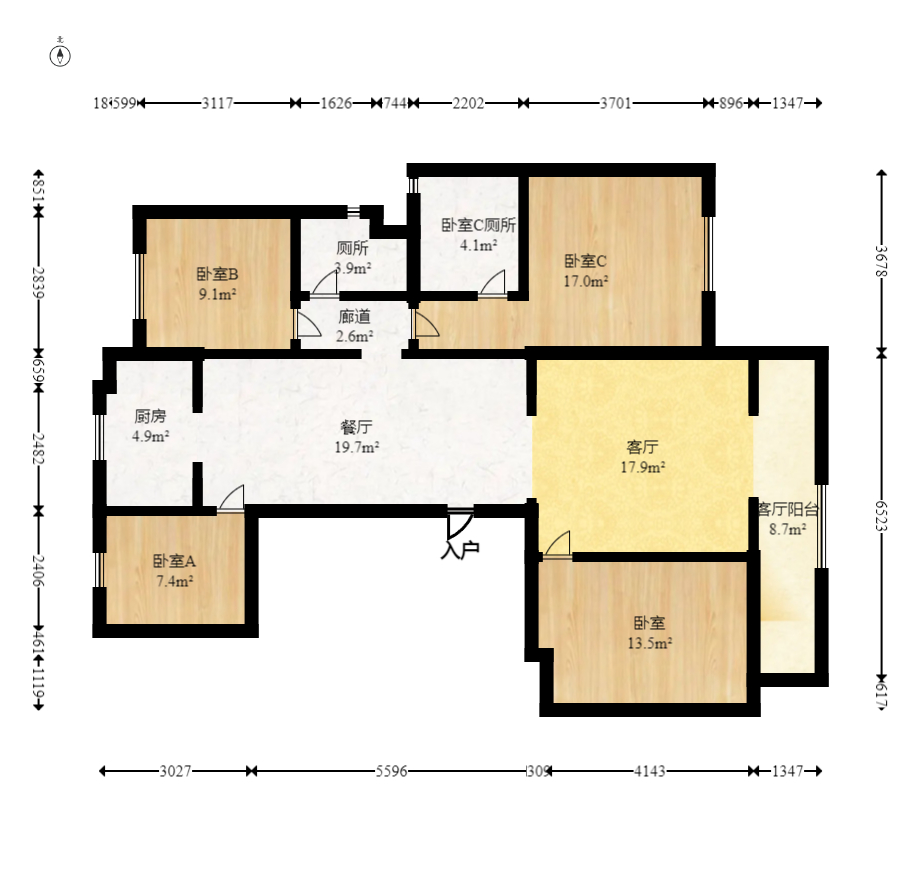 建发电建江山悦  4室2厅2卫   175.00万室内图1