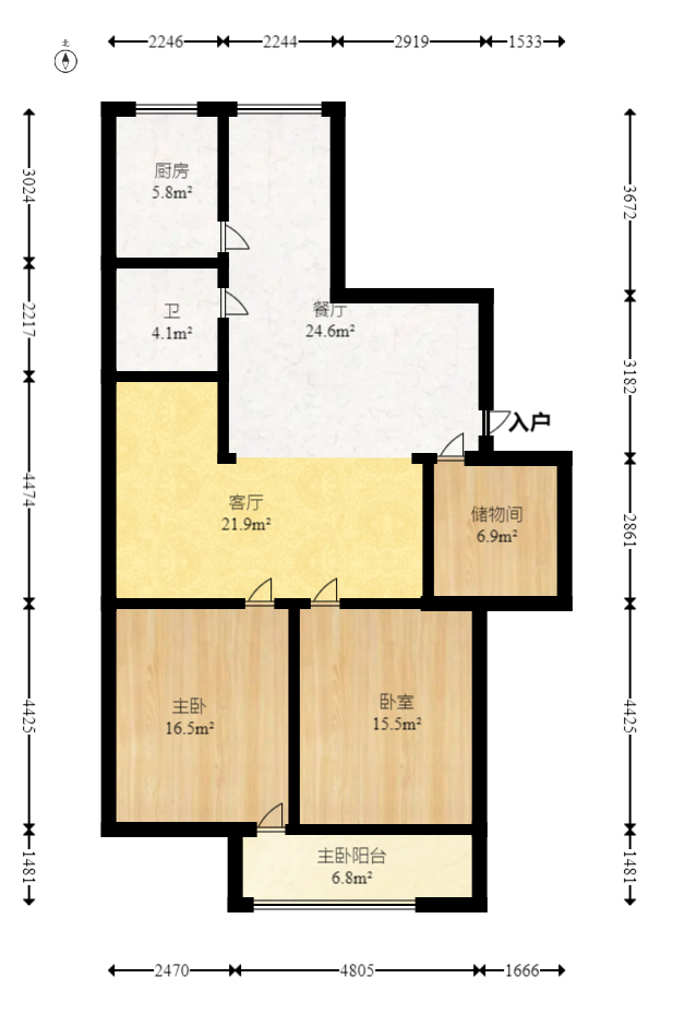 中南汽车世界  3室2厅2卫   37.80万室内图1