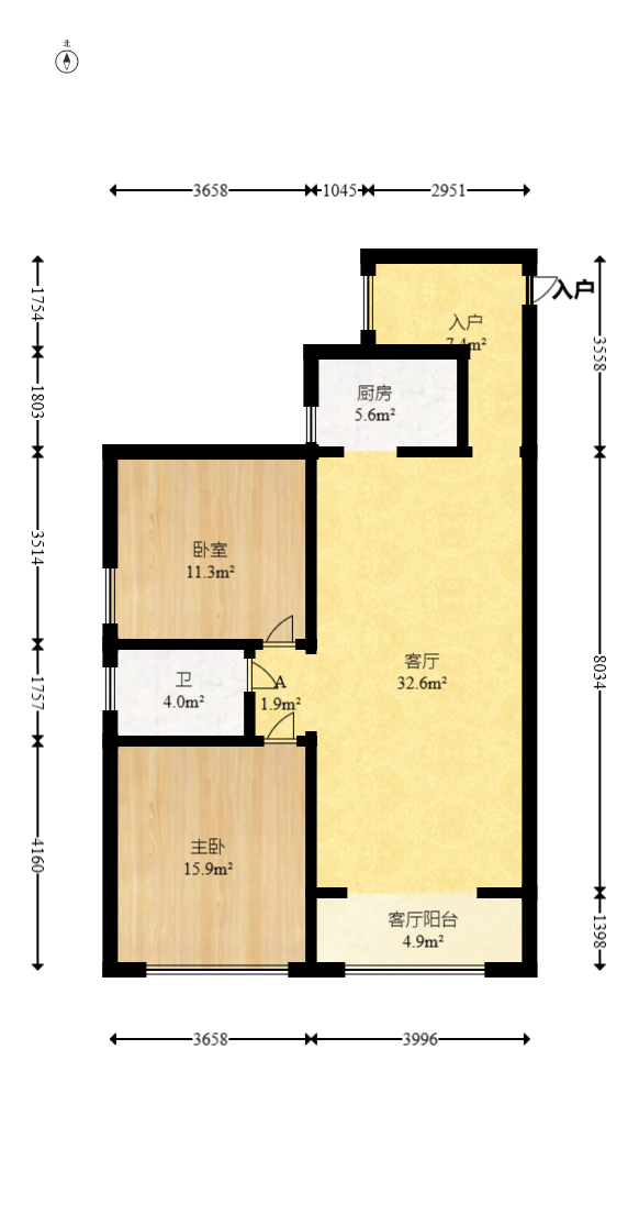华润凤凰城二期 2室2厅1卫 85.0万 华润凤凰城二期 2室2厅1卫 85.0万户型图