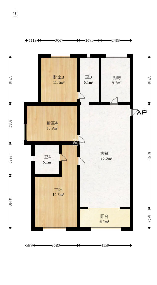 蘭亭都薈（璟峰苑）  3室2廳2衛(wèi)   185.00萬