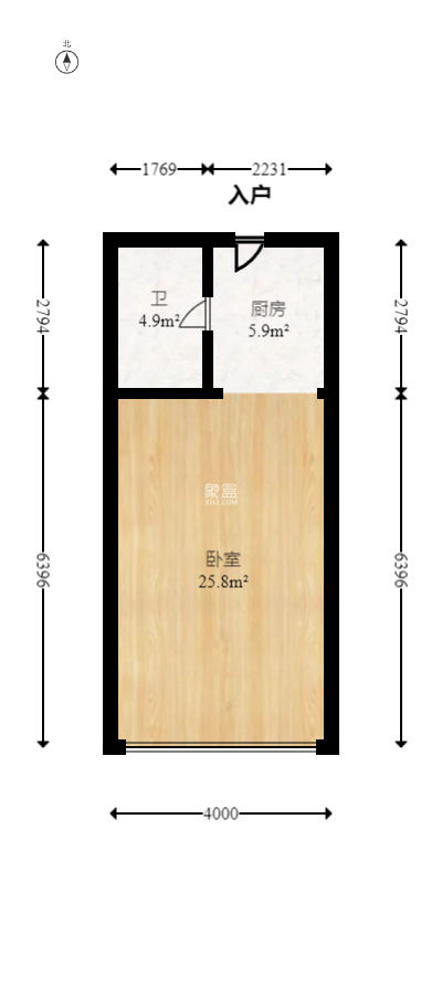 湘粮国际领寓（湘粮国际粮油水产交易中心）  1室1厅1卫   35.00万