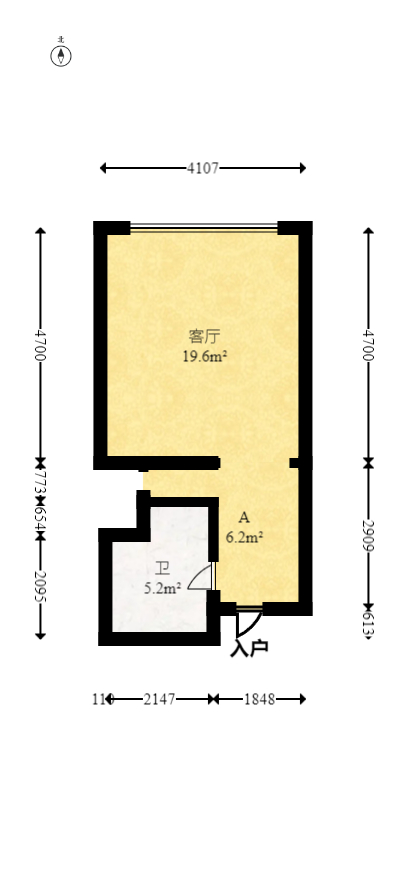 湘一书香里  1室1厅1卫   58.80万室内图1